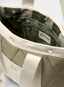 Healy check and corduroy quilted tote bag