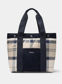 Healy check and corduroy quilted tote bag