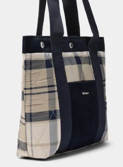 Healy check and corduroy quilted tote bag