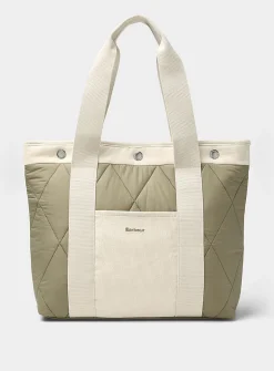 Healy check and corduroy quilted tote bag