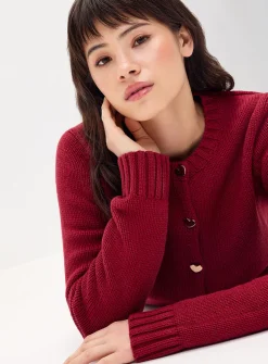 Heart buttons cardigan
