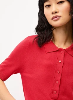 Heart buttons polo shirt