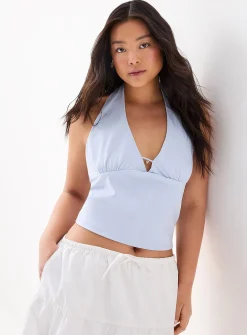 Heart charm halter cami