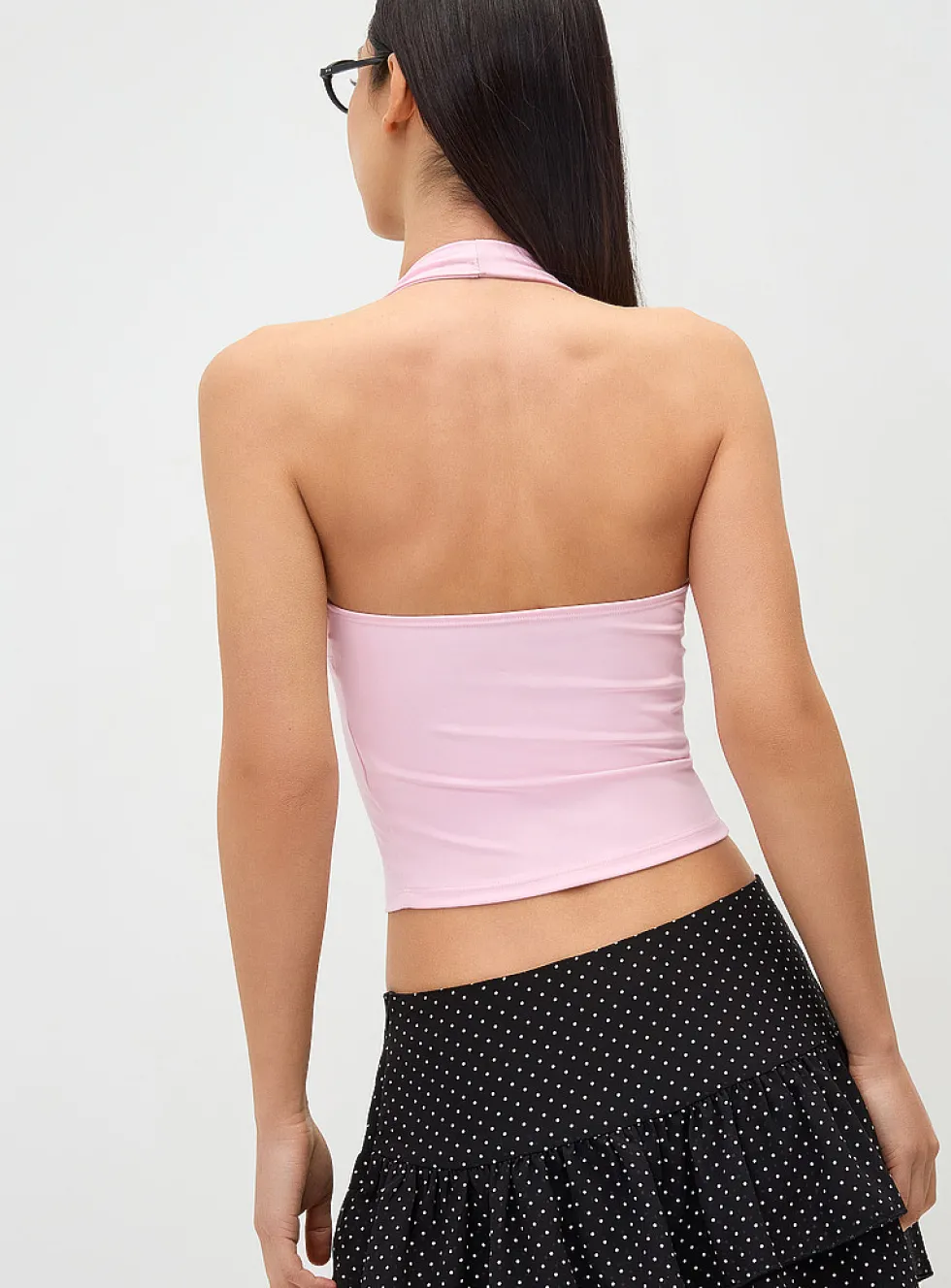Heart charm halter cami