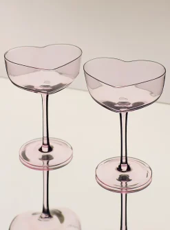 Heart cocktail glasses