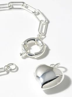 Heart paperclip-link chain