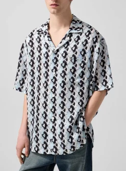 Hearts and horses flowy cabana shirt