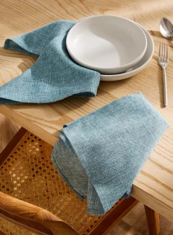 Heather blue jacquard napkins