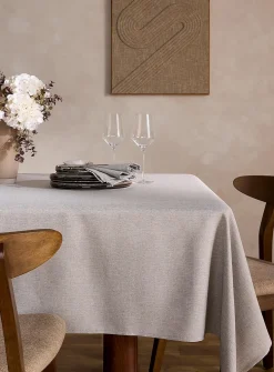 Heather grey jacquard tablecloth