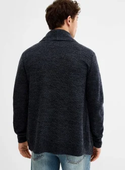 Heathered knit open cardigan
