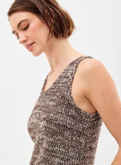 Heathered knit V-neck sweater vest