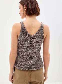 Heathered knit V-neck sweater vest