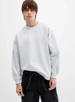 Heathered mock-neck sweatshirt