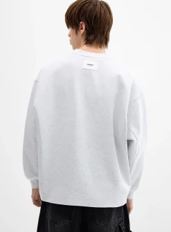 Heathered mock-neck sweatshirt