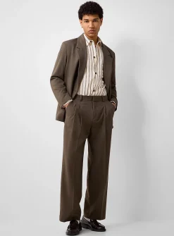 Heathered pleated pant