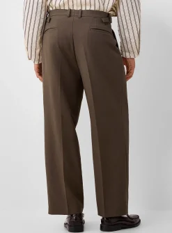 Heathered pleated pant
