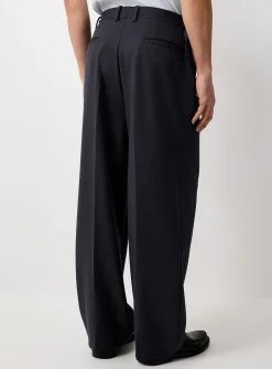 Heathered pleated pant