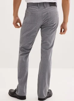 Heathered stretch linen five-pocket pant