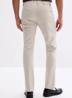 Heathered stretch linen five-pocket pant