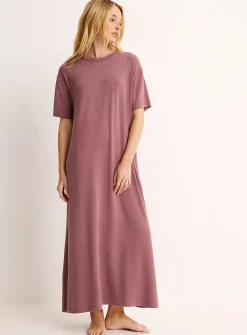 Heavy drape long loose nightgown