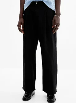 Heavy twill pleated pant