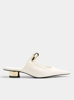 Helena gold accents cream mules