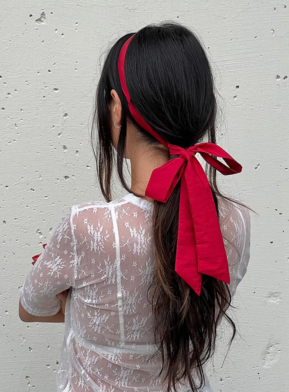 Helena long ribbons silky headband
