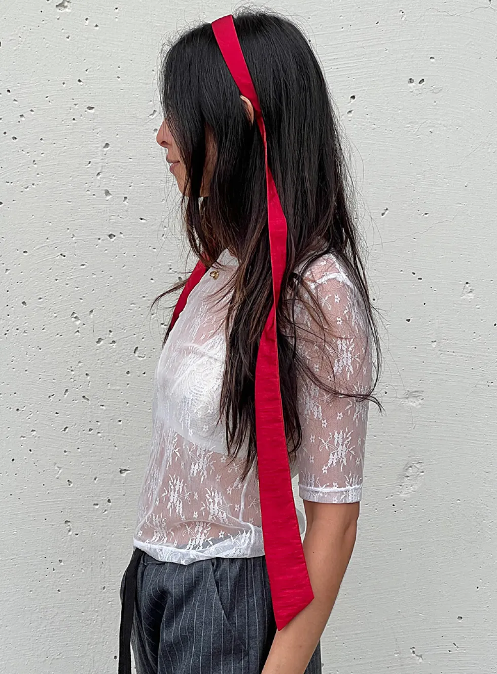 Helena long ribbons silky headband