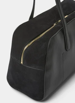 Helios leather and suede rectangular bag