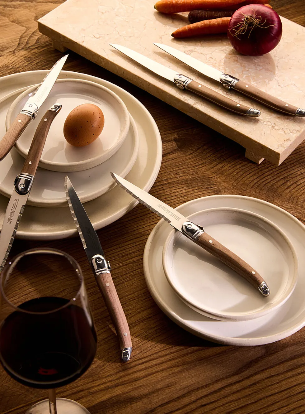 Heritage natural wood steak knife set