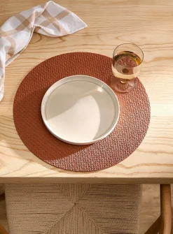 Herringbone pattern faux-leather placemat