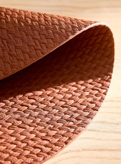 Herringbone pattern faux-leather placemat