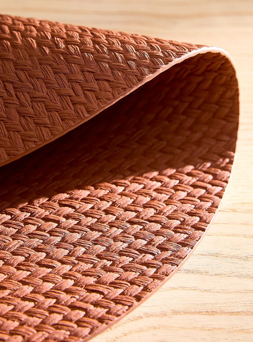 Herringbone pattern faux-leather placemat