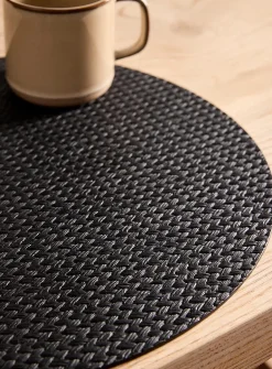 Herringbone pattern faux-leather placemat
