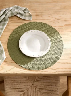 Herringbone pattern faux-leather placemat