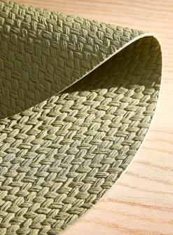 Herringbone pattern faux-leather placemat