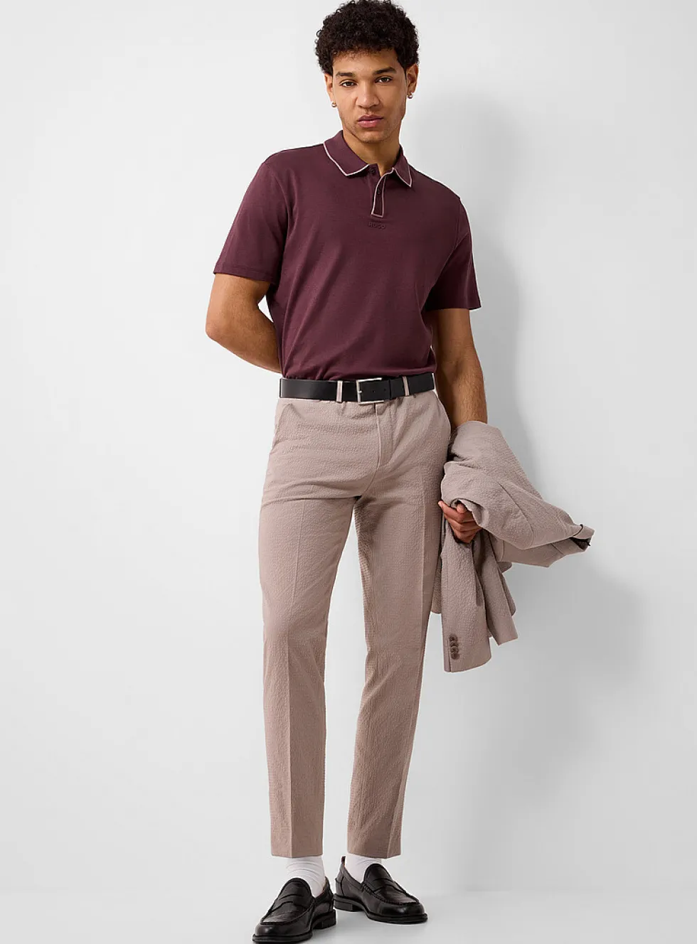 Hesten taupe seersucker pant