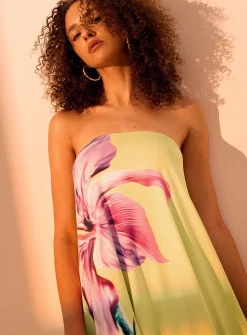 Hibiscus A-line tube minidress