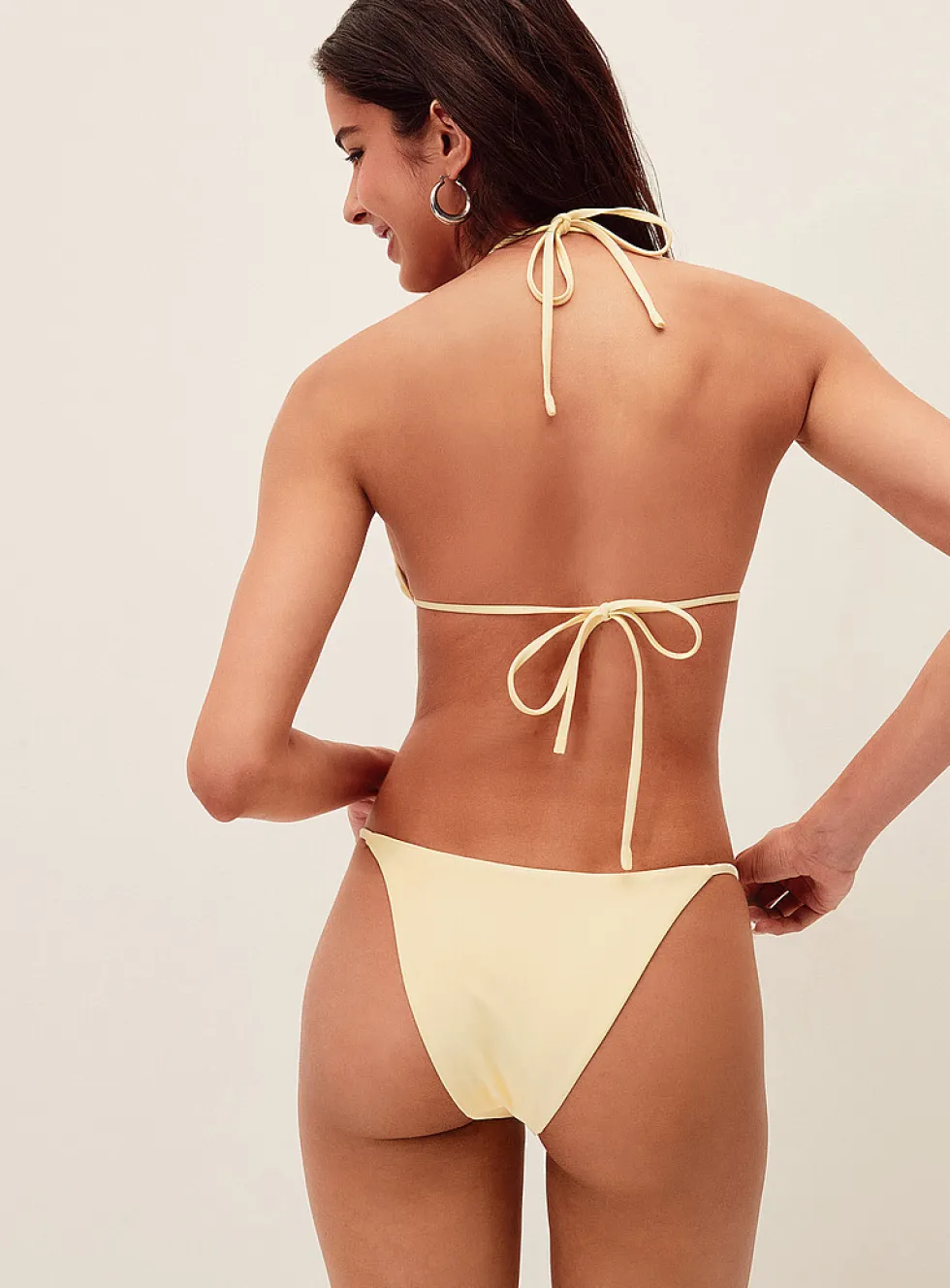 Hibiscus bead embroidery triangle bikini top