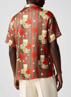 Hibiscus Club satiny cabana shirt