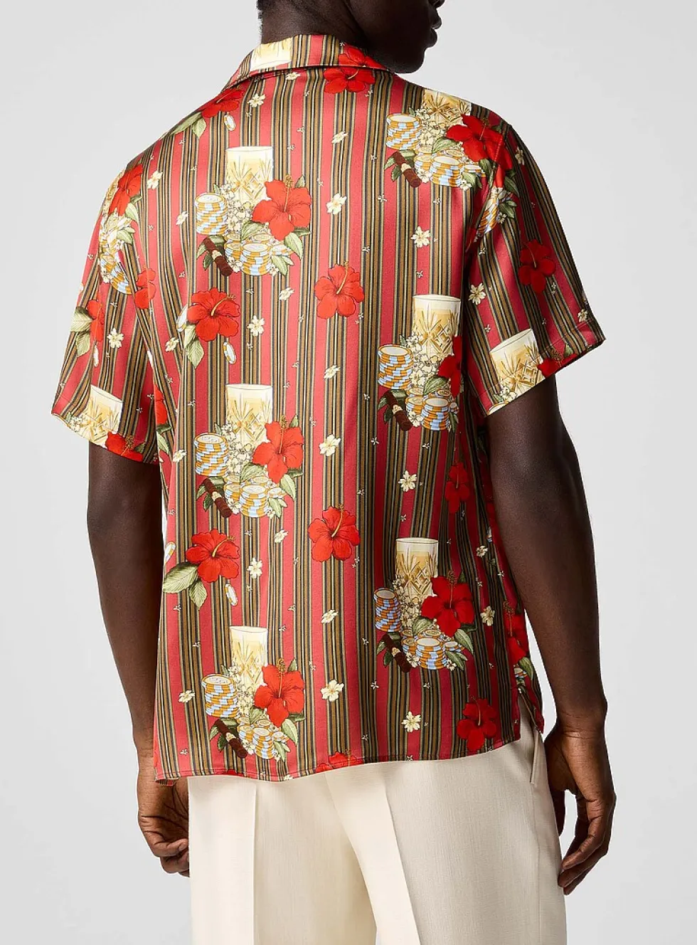 Hibiscus Club satiny cabana shirt