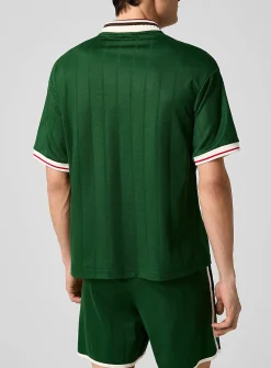 Hibiscus embroidered soccer jersey