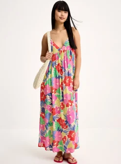 Hibiscus loose maxi dress