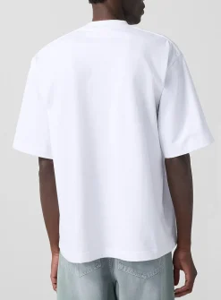 Hidden logo contrast-pocket T-shirt