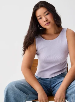 High-cut back ribbed cami