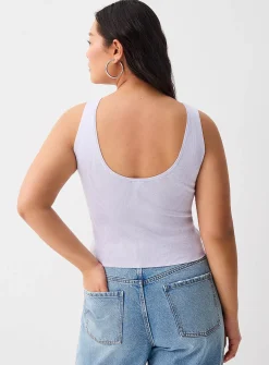 High-cut back ribbed cami