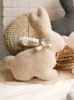 High-pile fleece bunny cushion