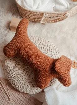 High-pile fleece dachshund cushion
