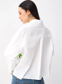 High-pile fleece flowers shirt