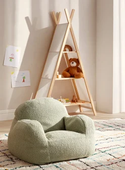 High-pile fleece mini chair